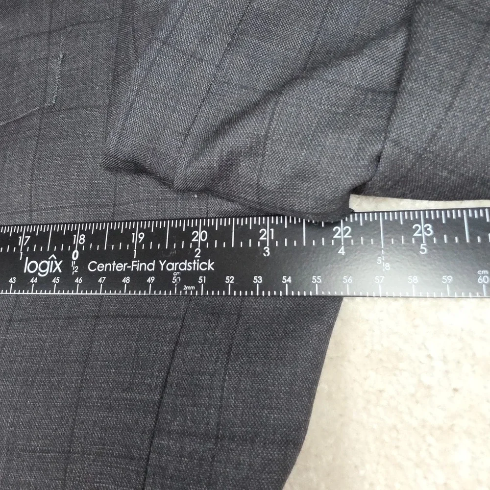 Lauren Ralph Lauren Blazer Mens 42R Grey Windowpane 100% Wool Sport Coat 2-Buttn